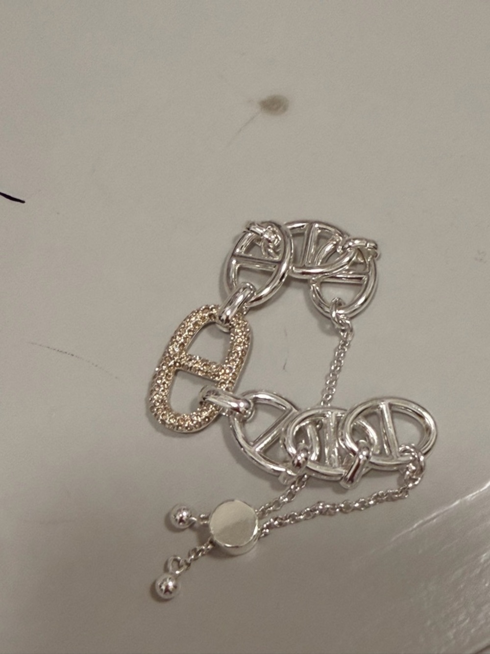 Bomb Party NWOT! Champagne Crystal and Silver Multi-Row Bracelet Set - Picture 6 of 9